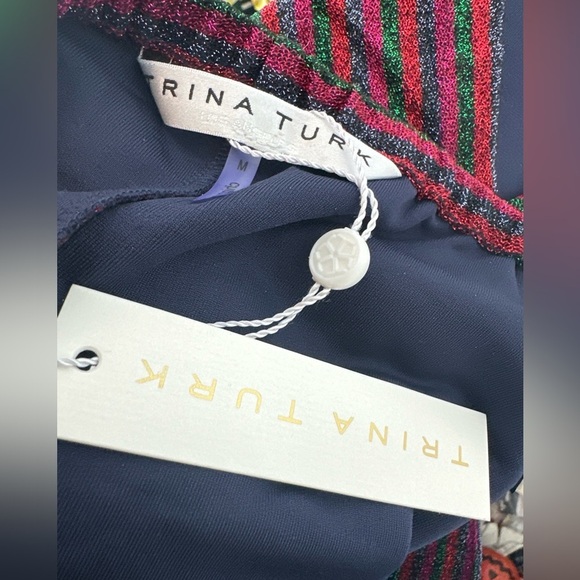 Trina Turk Metallic Striped Strapless Top M NWT - Picture 3 of 3